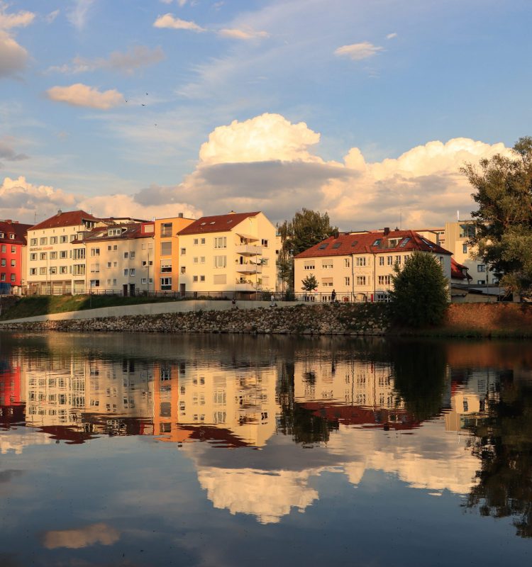 Neu-Ulm; Sommerabend am Donauufer Neu-Ulm; Sommerabend am Donauufer